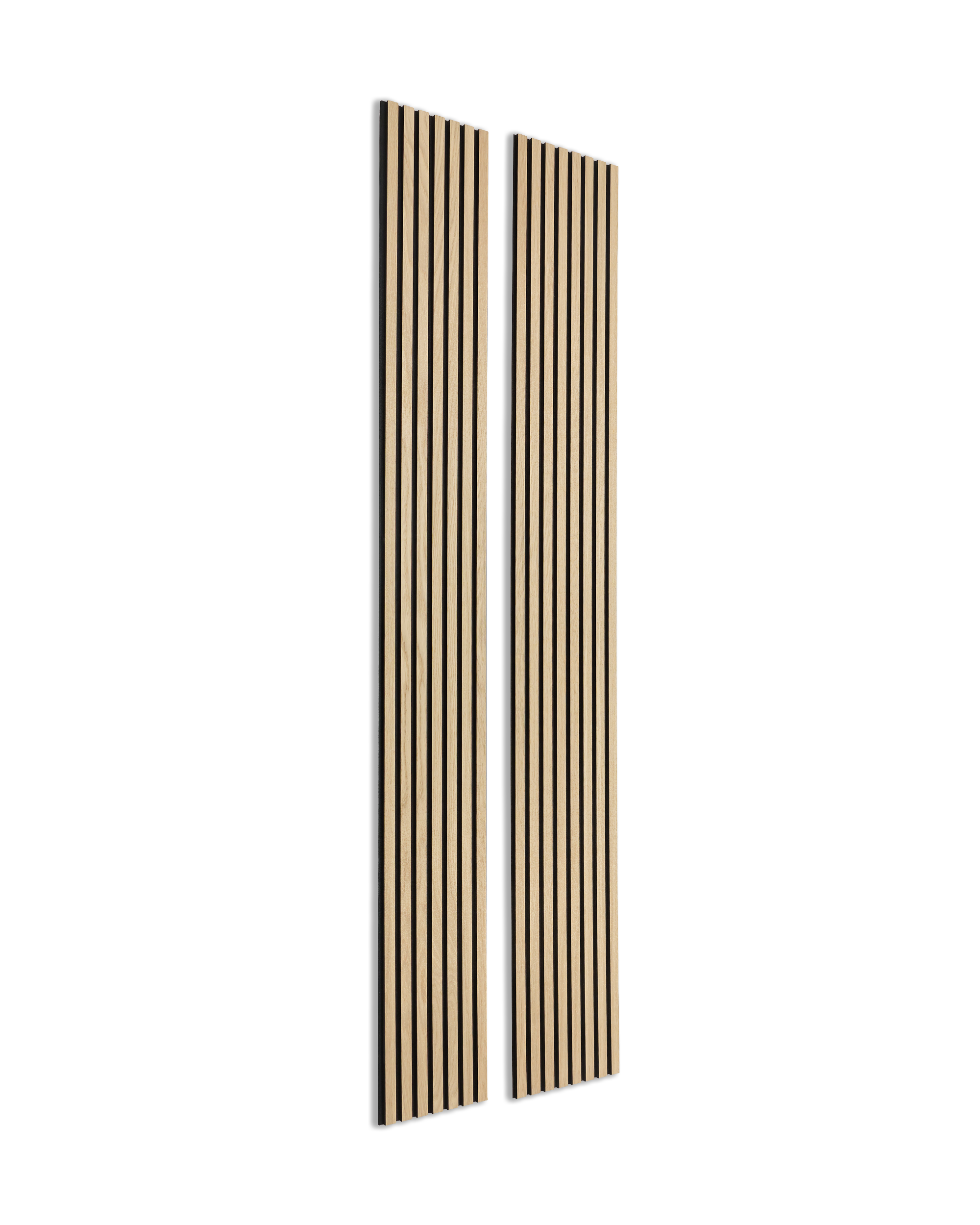 Akupanel | Acoustic Panel / Natural Wood Classic Oak, Black Felt, Black MDF, 240 x 60 cm