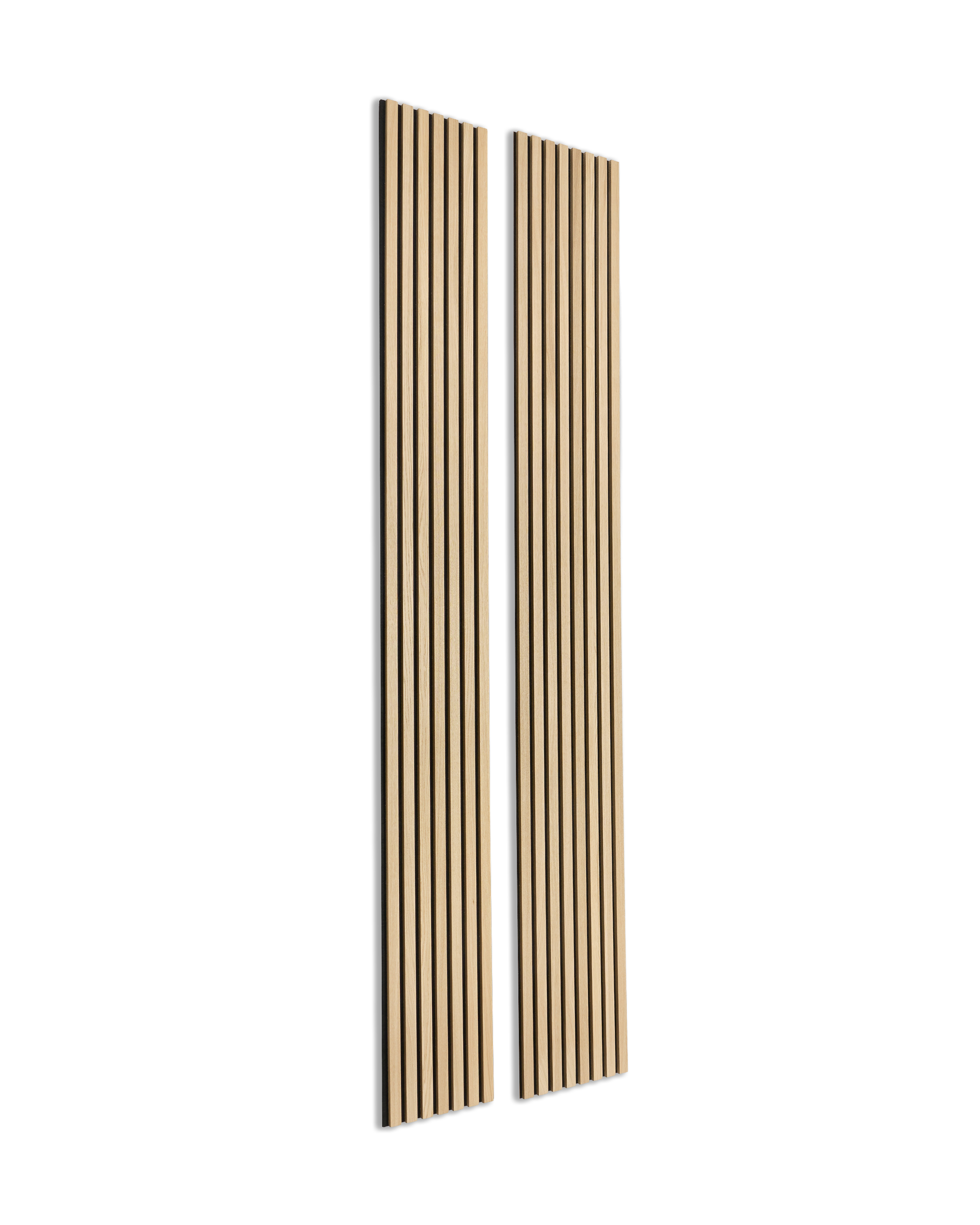 Akupanel | Acoustic Panel / Natural Wood, Classic Oak, Black Felt, 240 x 60 cm