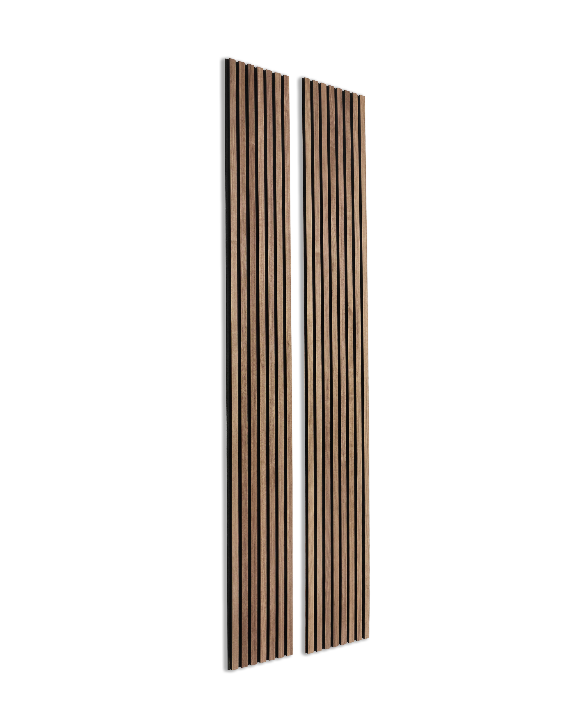 Akupanel | Acoustic Panel / Natural Wood, Walnut, Black Felt, 240 x 60 cm