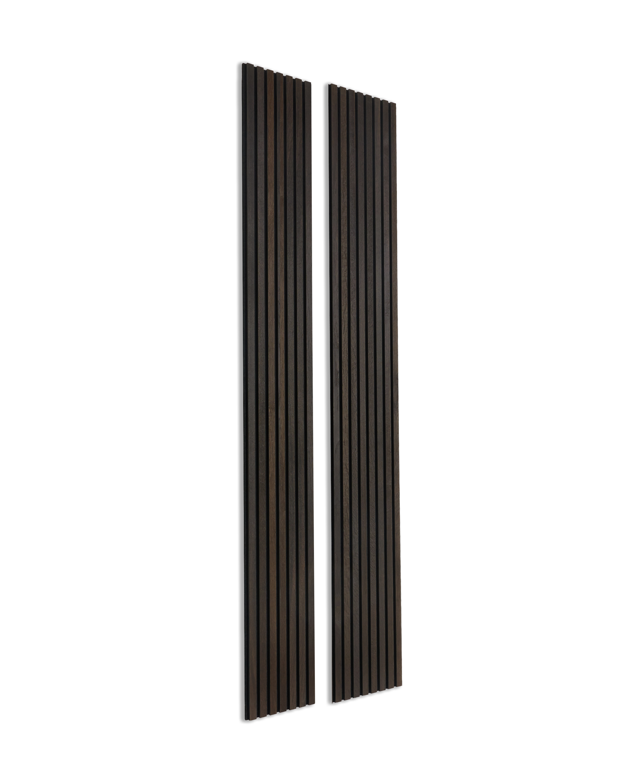 Akupanel | Acoustic Panel / Natural Wood, Rustic Smoked Oak, Black Felt, 240 x 60 cm
