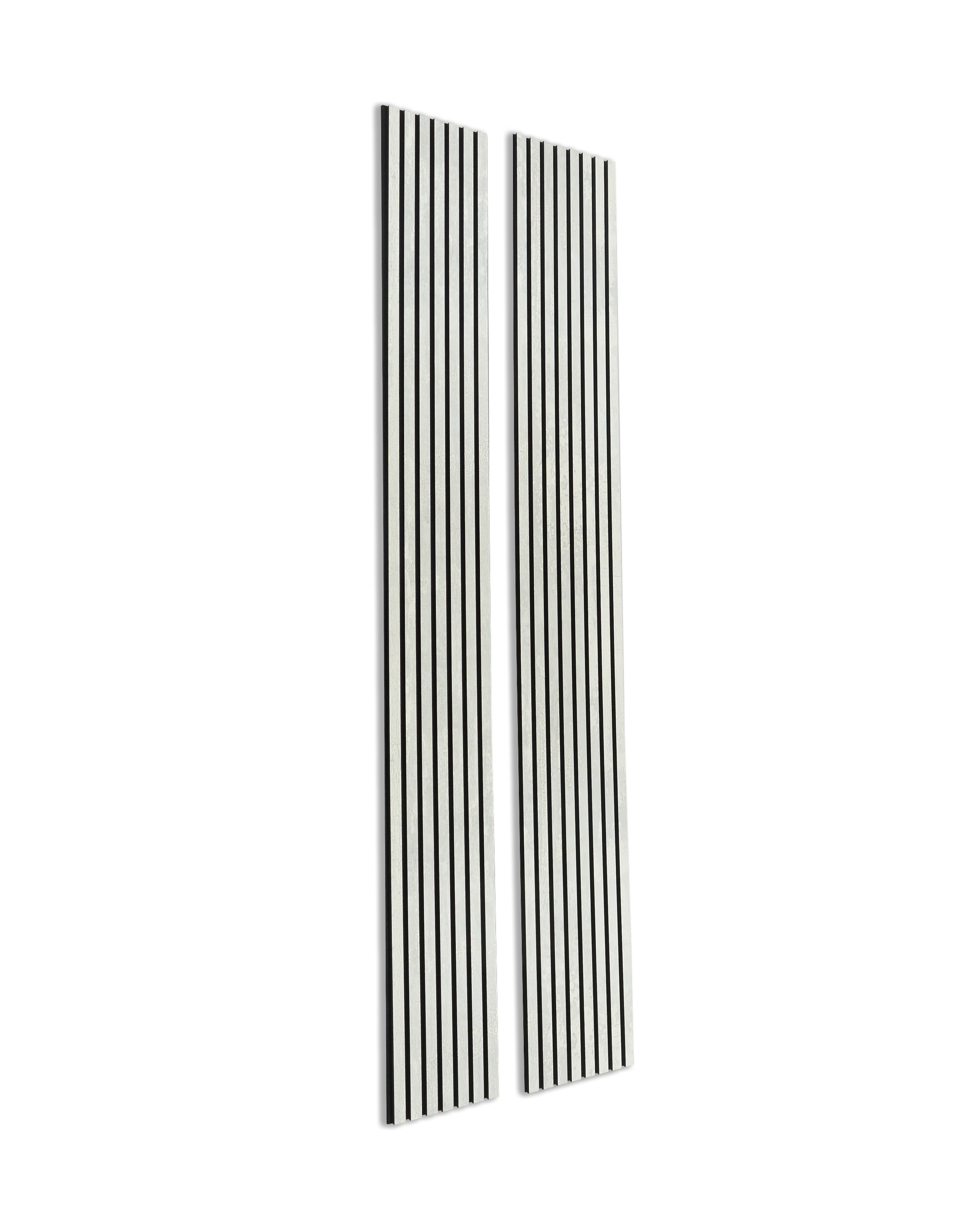 Akupanel | Acoustic Panel / Colored, Oxide White, Black Felt, 240 x 60 cm