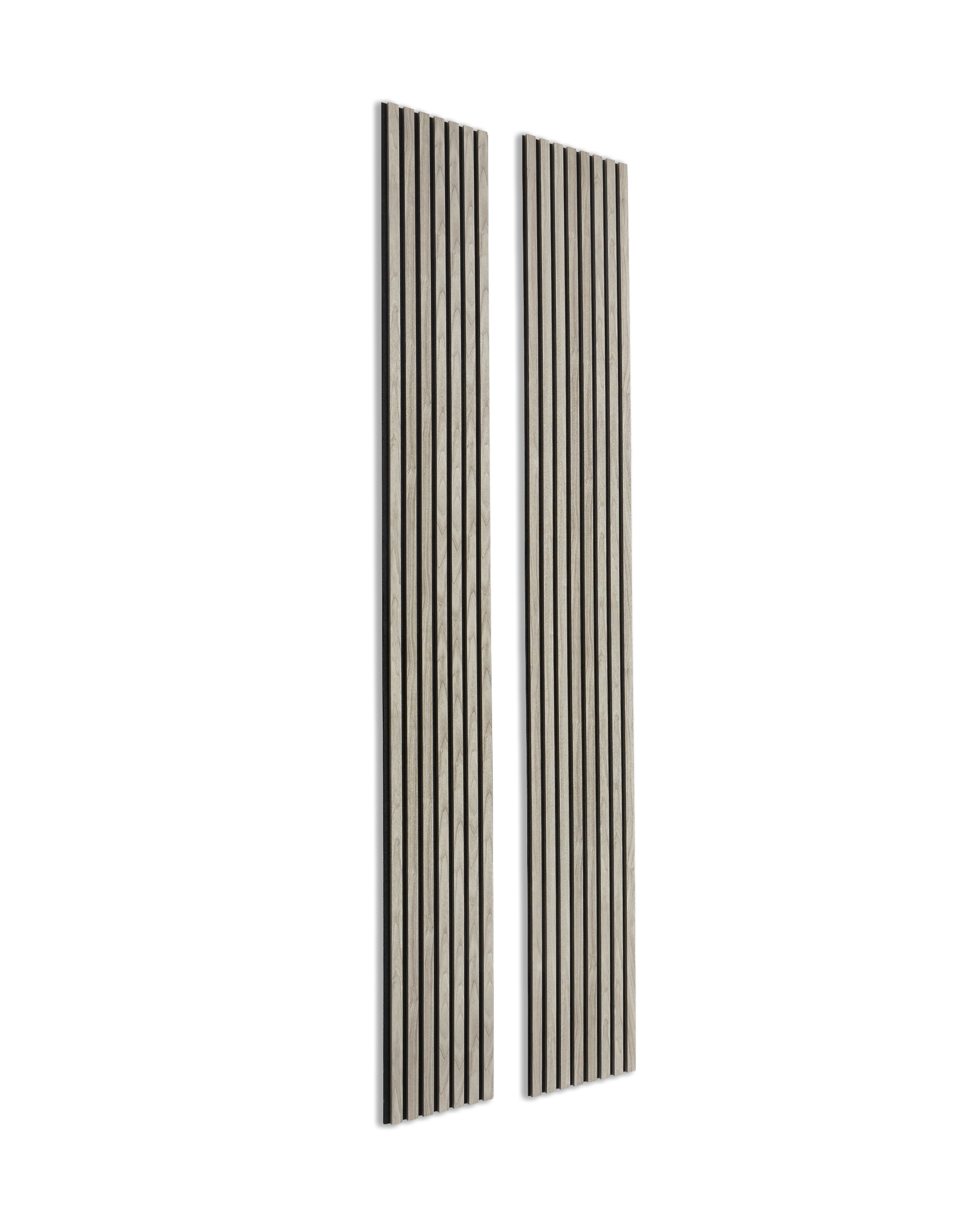 Akupanel | Acoustic Panel / Wood-like, Weathered Oak, Black Felt, 240 x 60 cm