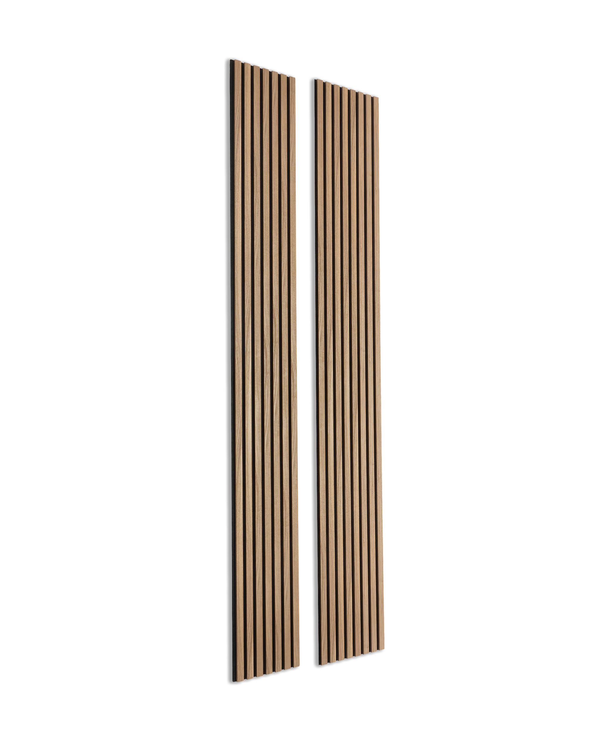 Akupanel | Acoustic Panel / Wood-like, English Walnut, Black Felt, 240 x 60 cm