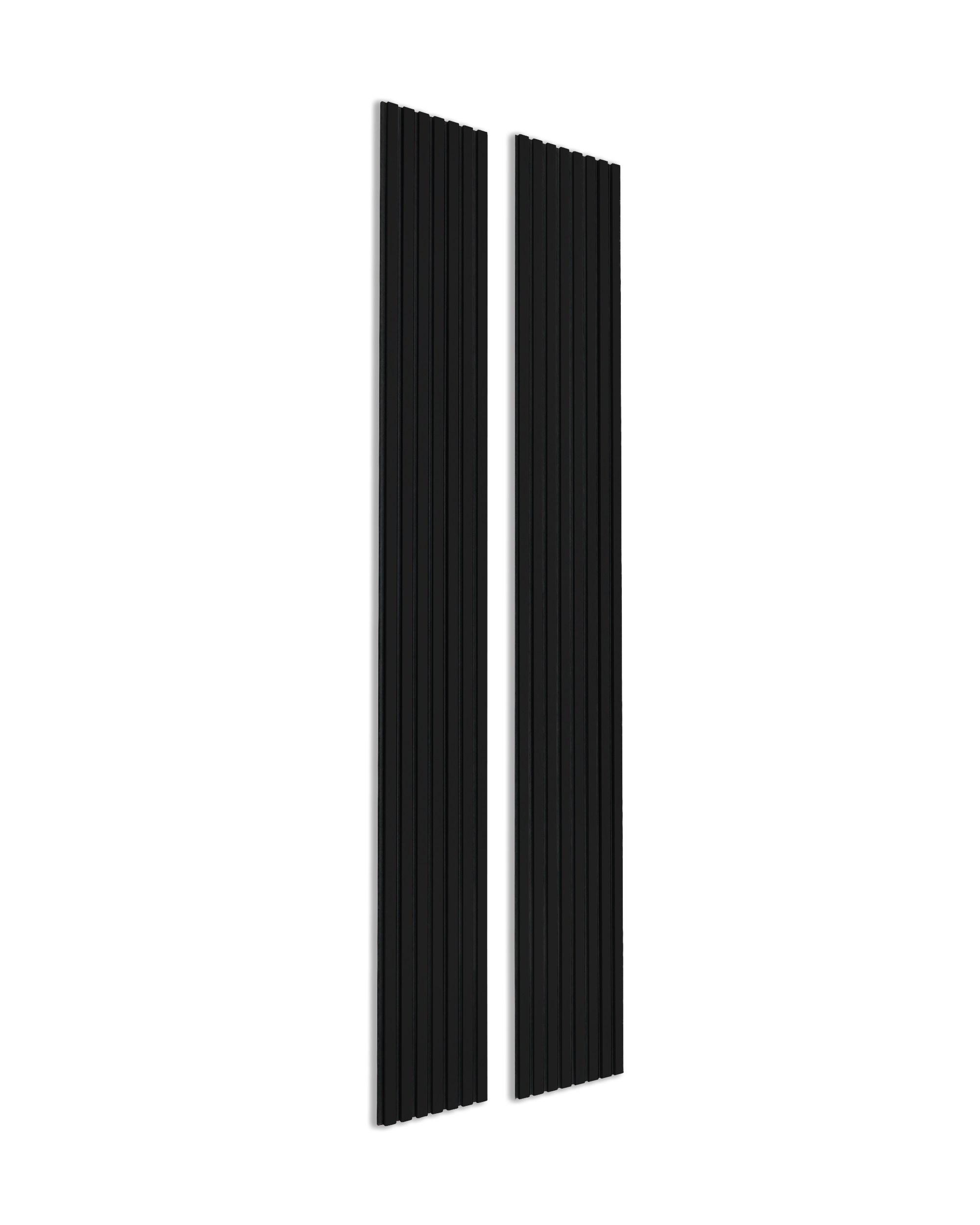 Akupanel | Acoustic Panel / Colored, Black (Wrapped), Black Felt, 240 x 60 cm