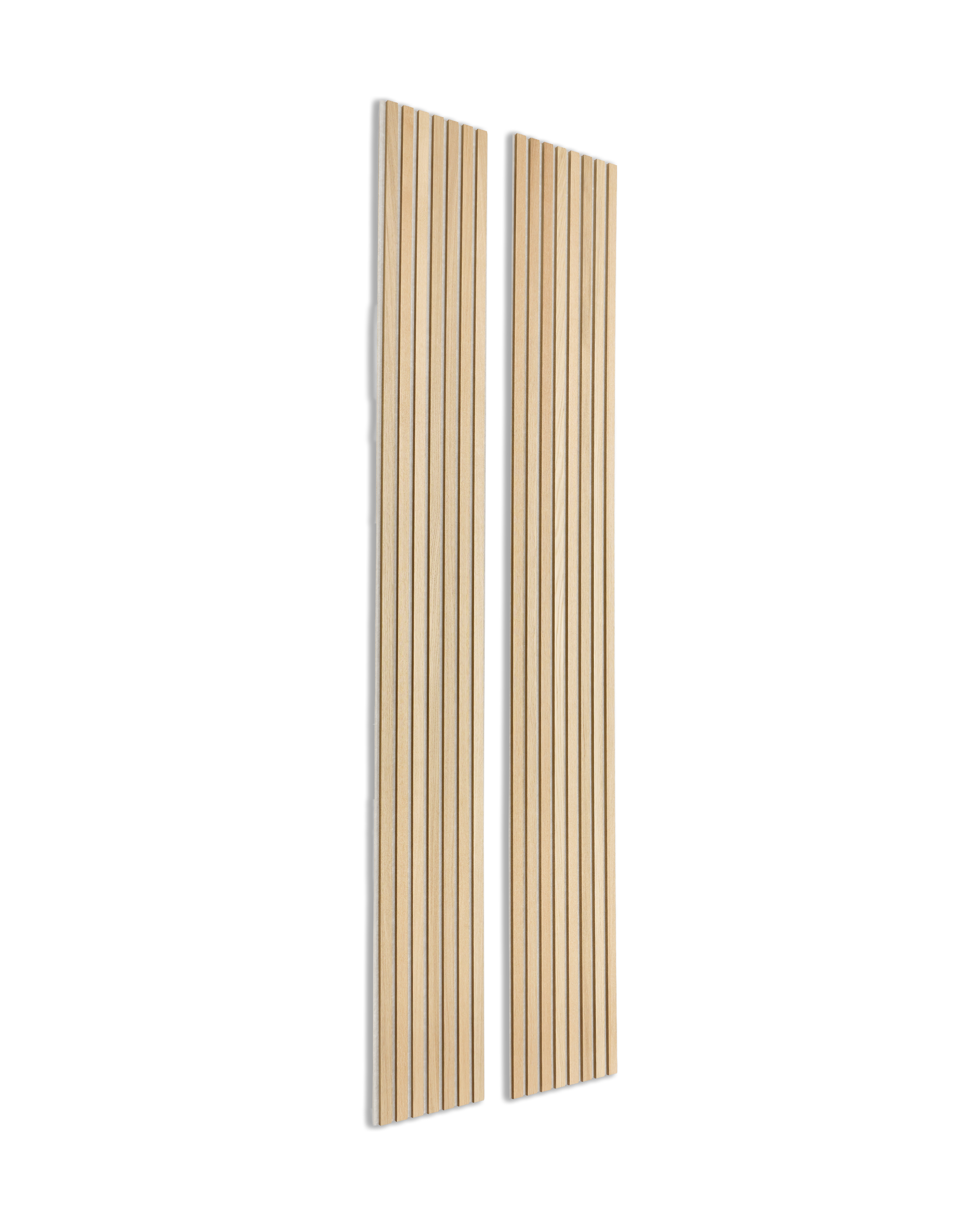 Akupanel | Acoustic Panel / Natural Wood, Carolina Oak, Light Beige Felt, 240 x 60 cm