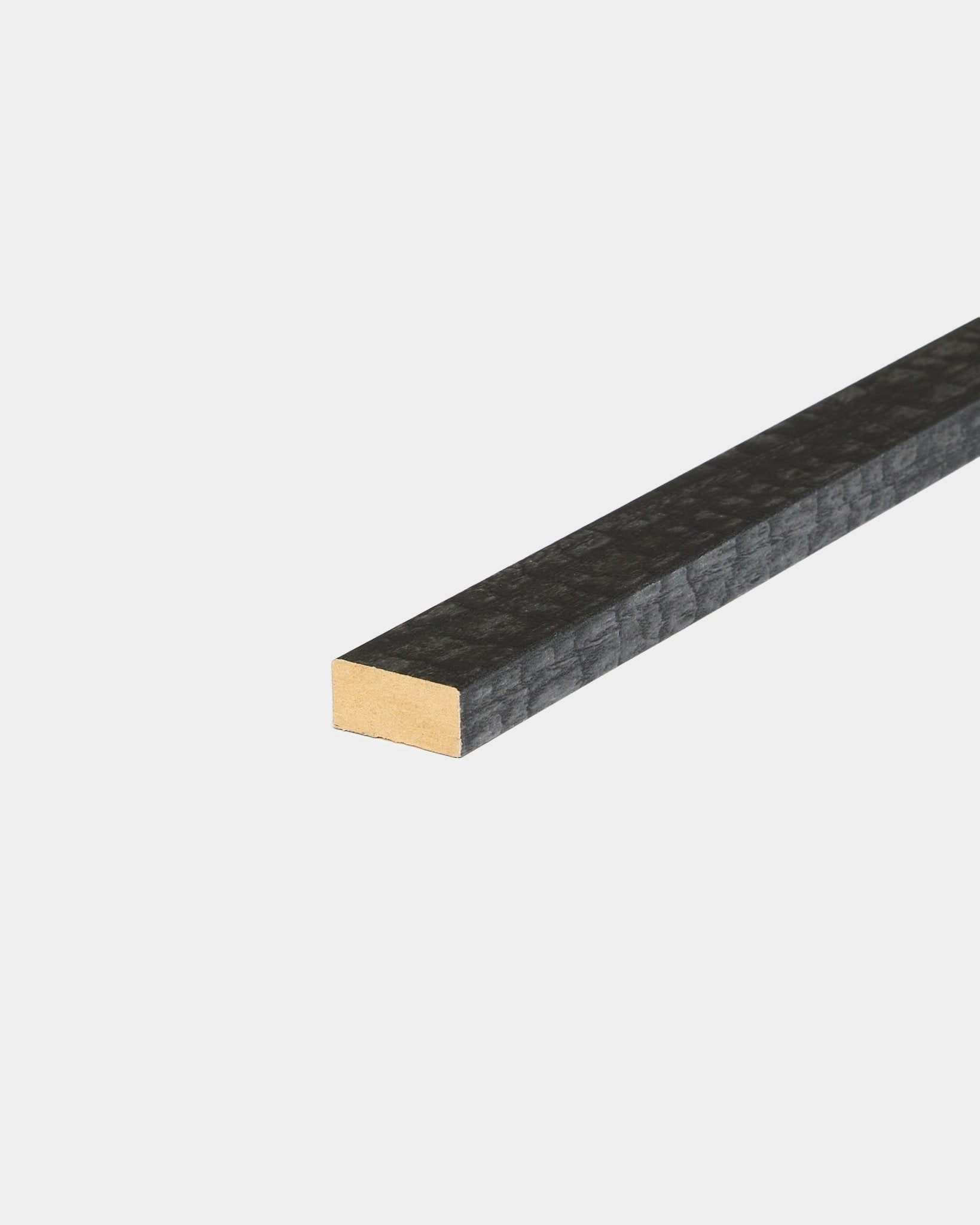 WoodUpp Akupanel accessory—charcoal Lamella slat, 240 cm; designed for edge trim or replacement slats on light backgrounds in Nordic acoustic panels.