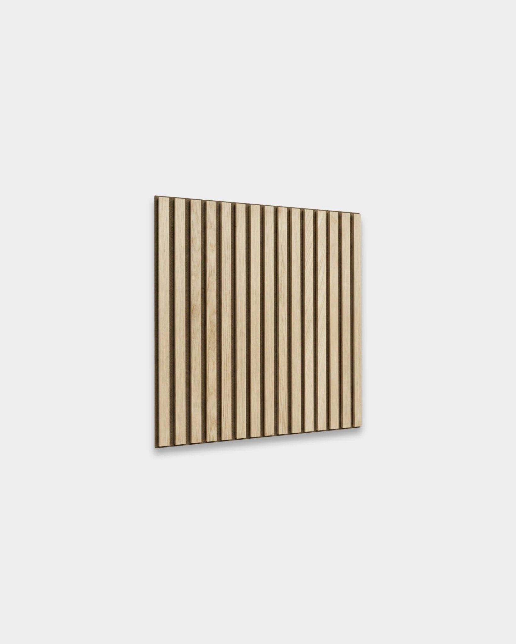 Akupixel | Acoustic Panel / Natural Wood, Carolina Oak, Dark Beige Felt, 60 x 60 cm