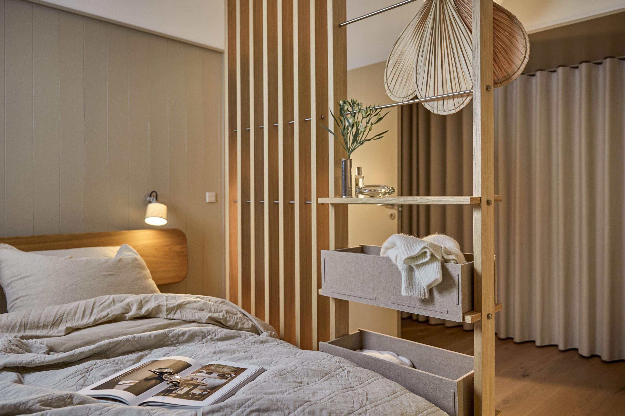 Interior design with WoodUpp panels and interactive hotspots